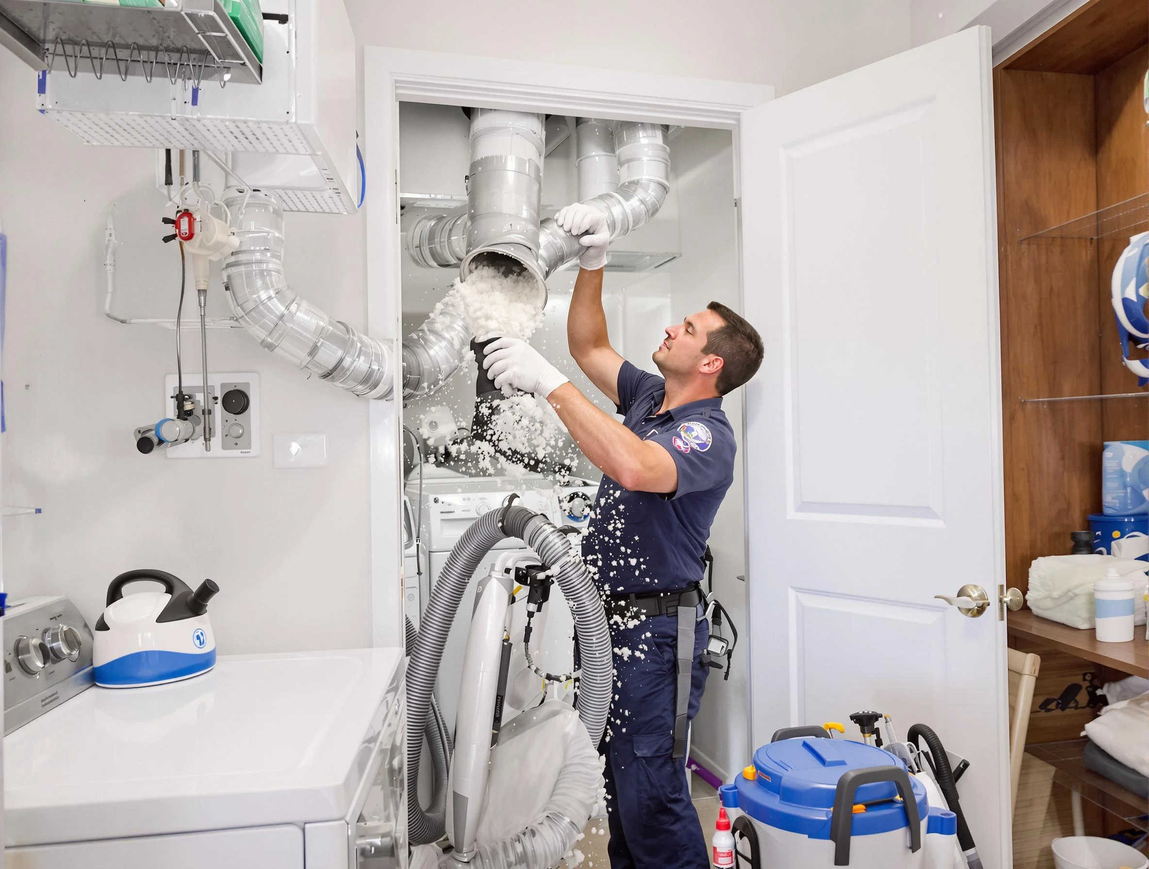 Fairfield Plantation Dryer Vent Cleaning technician delivering thorough residential dryer vent cleaning service in Fairfield Plantation